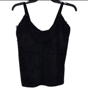 Pineapple Women's XL Velour Cami Lace Trim Sleeveless Tank Whimsigoth